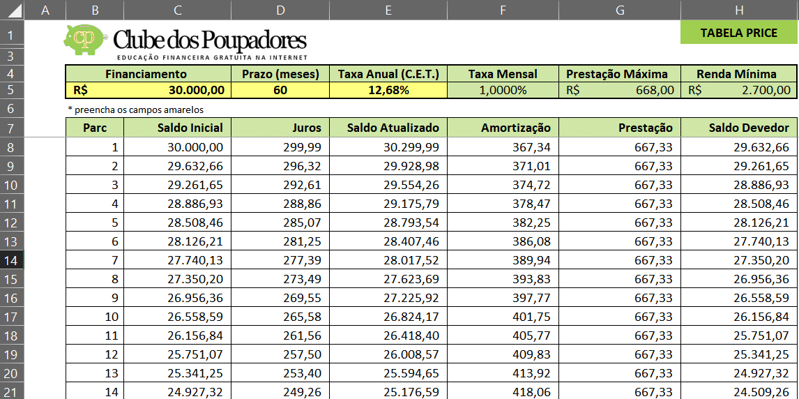 Excel прайсы. Формула прайса ребенок.